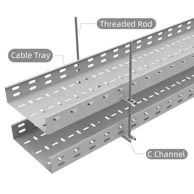 โฟกซิเบิลที่กําหนดเอง Radius Bending Hot Dip Gi Cable Tray สําหรับความจุขนาดกลาง